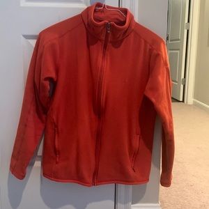 Orange Patagonia zip up fleece. Good condition!